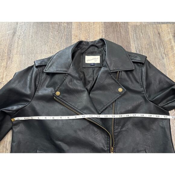 Universal Thread Womens Faux Leather Moto Jacket Black Biker Quilted Back L - Picture 4 of 6
